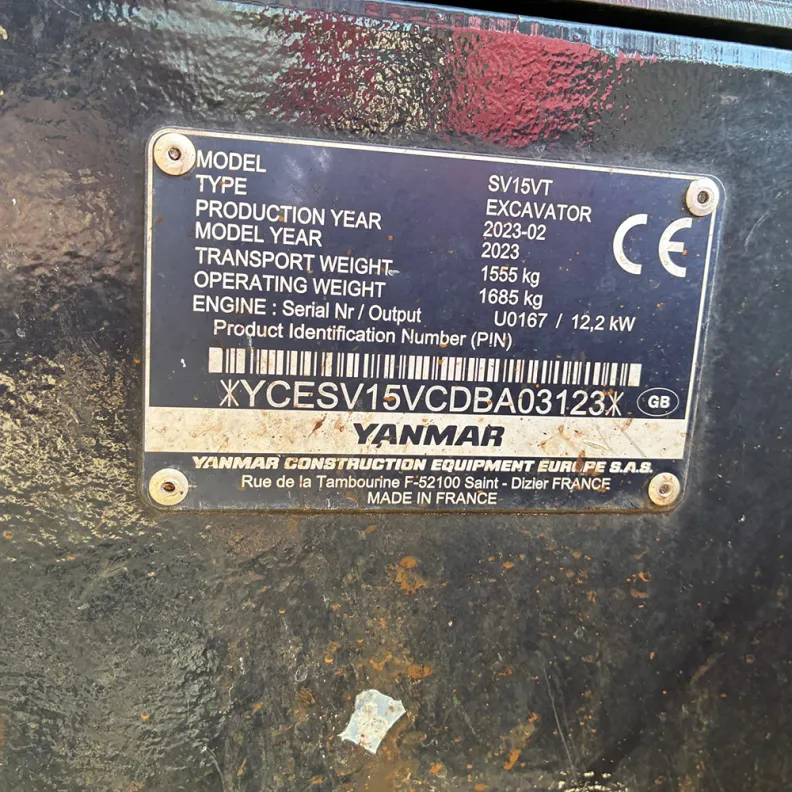 1.5T Excavator Yanmar SV15VT 2023
